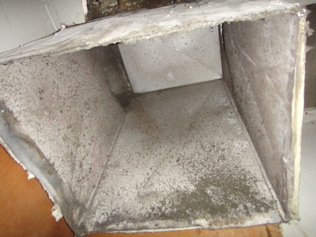 Example of duct work which needs cleaning